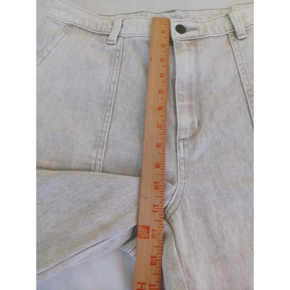 Universal Thread beige wide leg cropped jeans women's 12 neutral stonewash